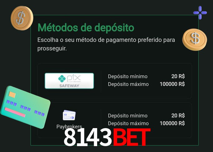 O cassino 8143bet oferece uma grande variedade de métodos de pagamento